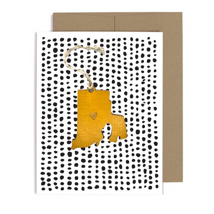 Rhode Island Heart Ornament w/Card for wholesale by SnowMade