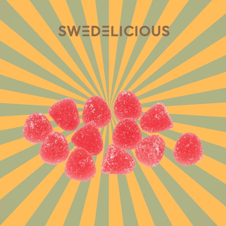 Swedish Candy - Raspberry Jelly Drops Gummies - Pick And Mix for wholesale by Swedelicious - Swedish Candy