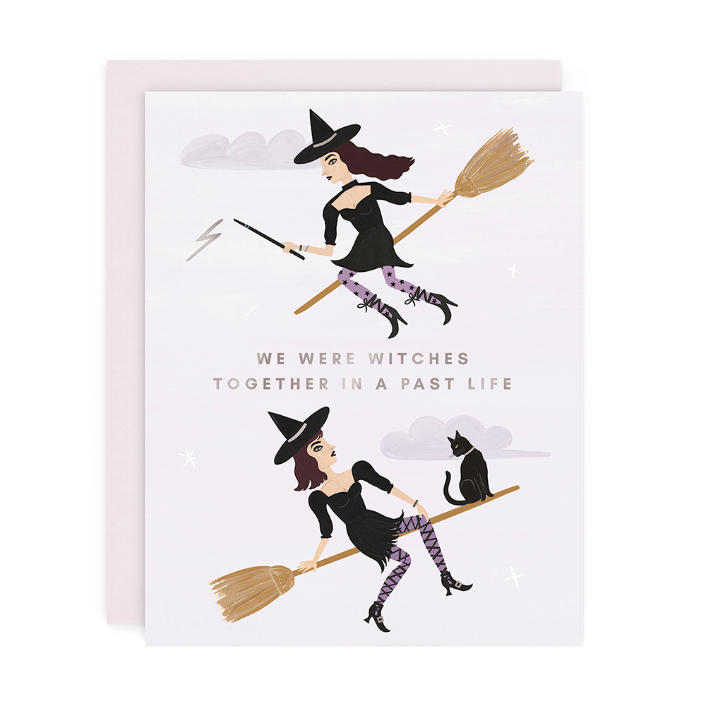 Girl w/ Knife - Wholesale Love Card - We Were Witches - Silver Foil0