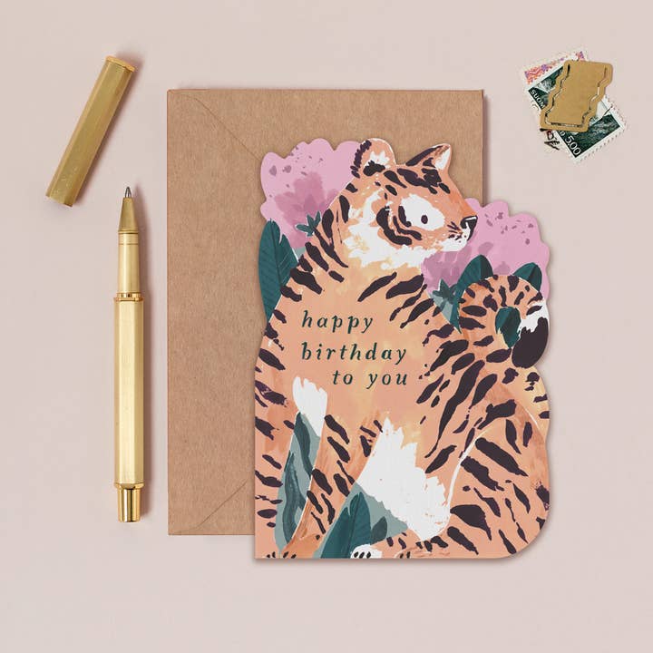 Sister Paper Co. – Engroshandel Fødselsdagskort – Tiger fødselsdagskort | Tiger Cards | Animal Cards | Kort