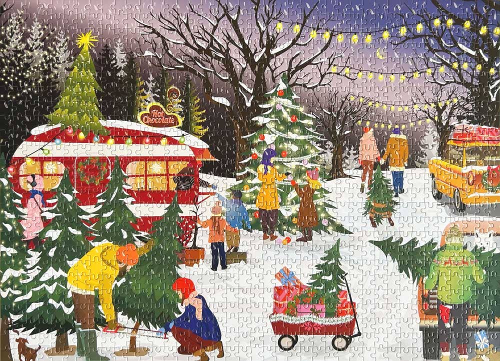 ViSSEVASSE - Wholesale Puzzle - Adult - CHRISTMAS TREE & SNOWFLAKES - Puzzle Calendar 1,000 pieces2