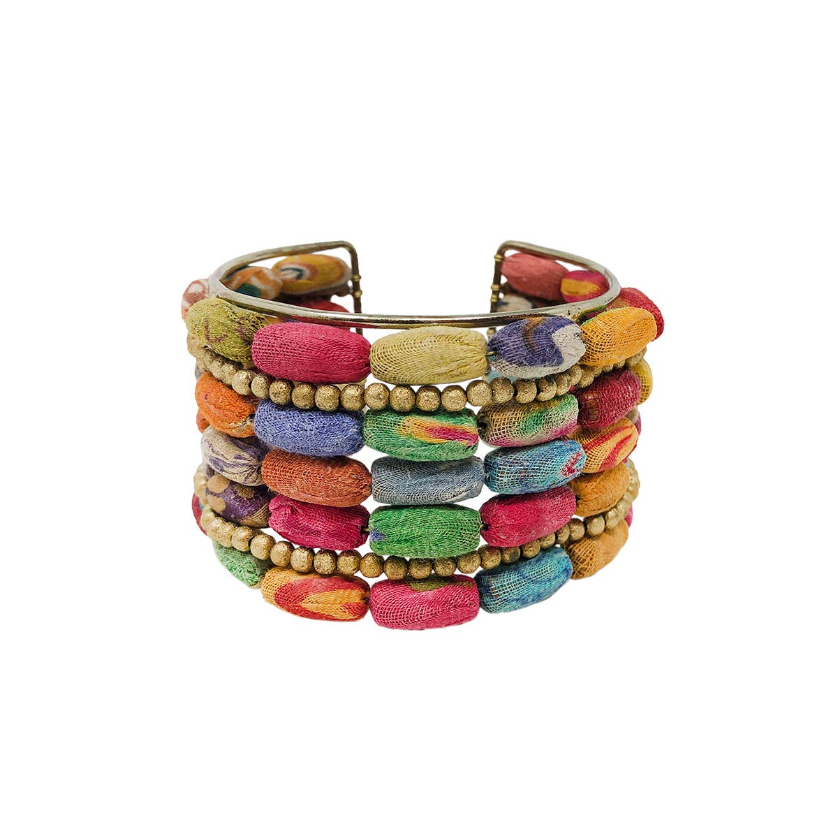WorldFinds - Wholesale Cuff Bracelet - Elongated Kantha Cuff3