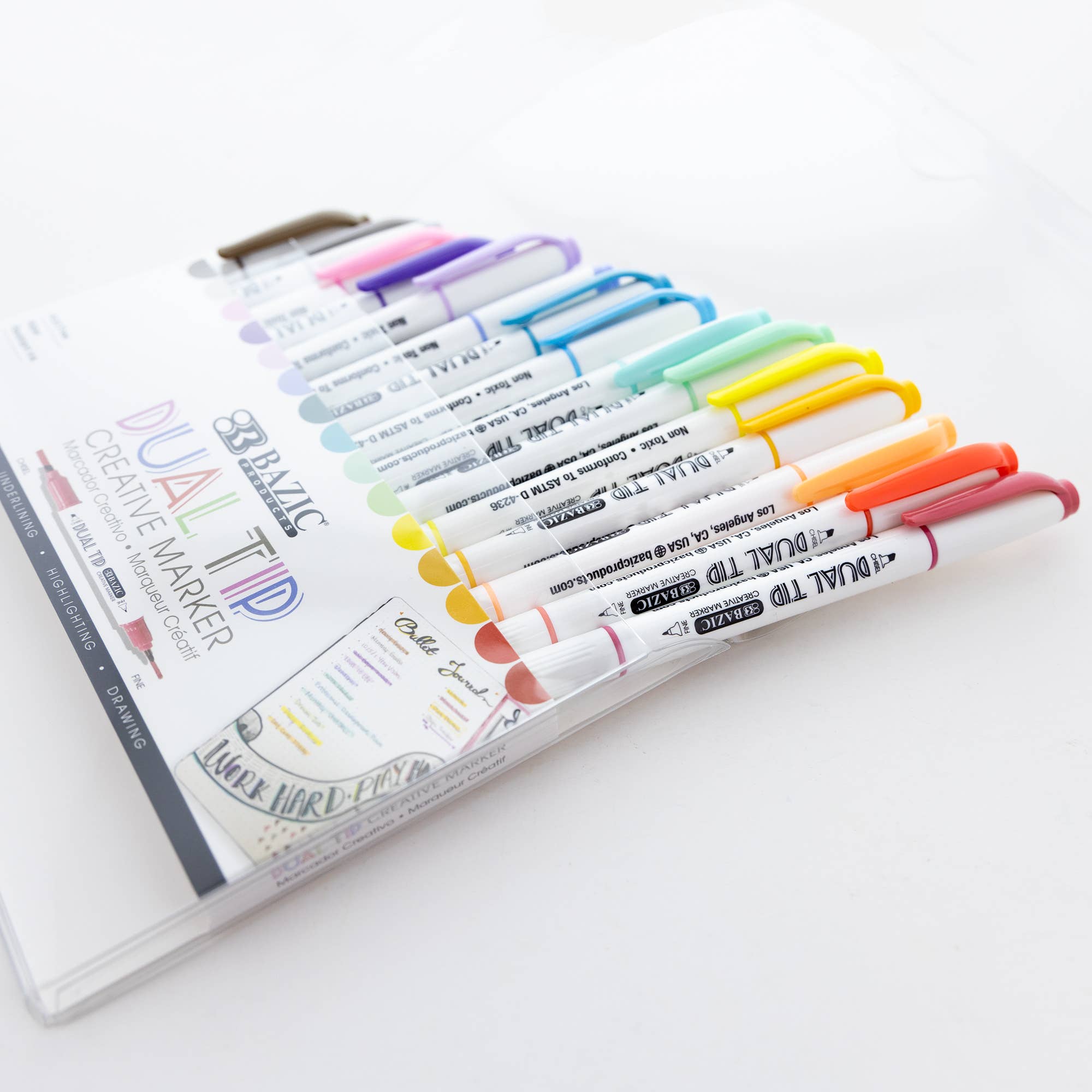 BAZIC Products - Wholesale Marker - Dual Tip Creative Markers 15 Colors1