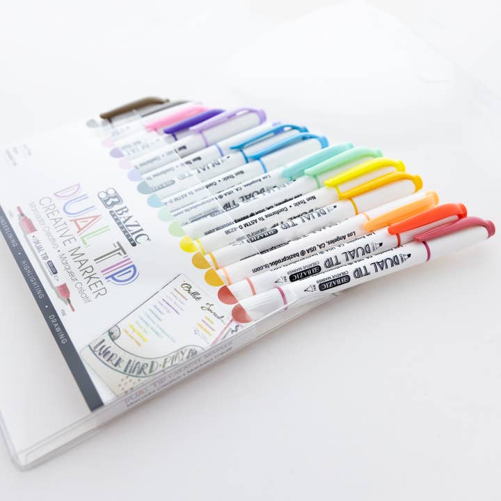 BAZIC Products - Wholesale Marker - Dual Tip Creative Markers 15 Colors1