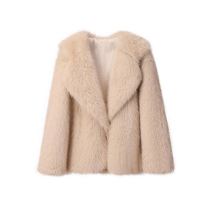 Marayn - Wholesale Fur/Faux Fur Coat - Women's - Chic Faux Fur Lapel Coat AutumnWinter Womens Style24