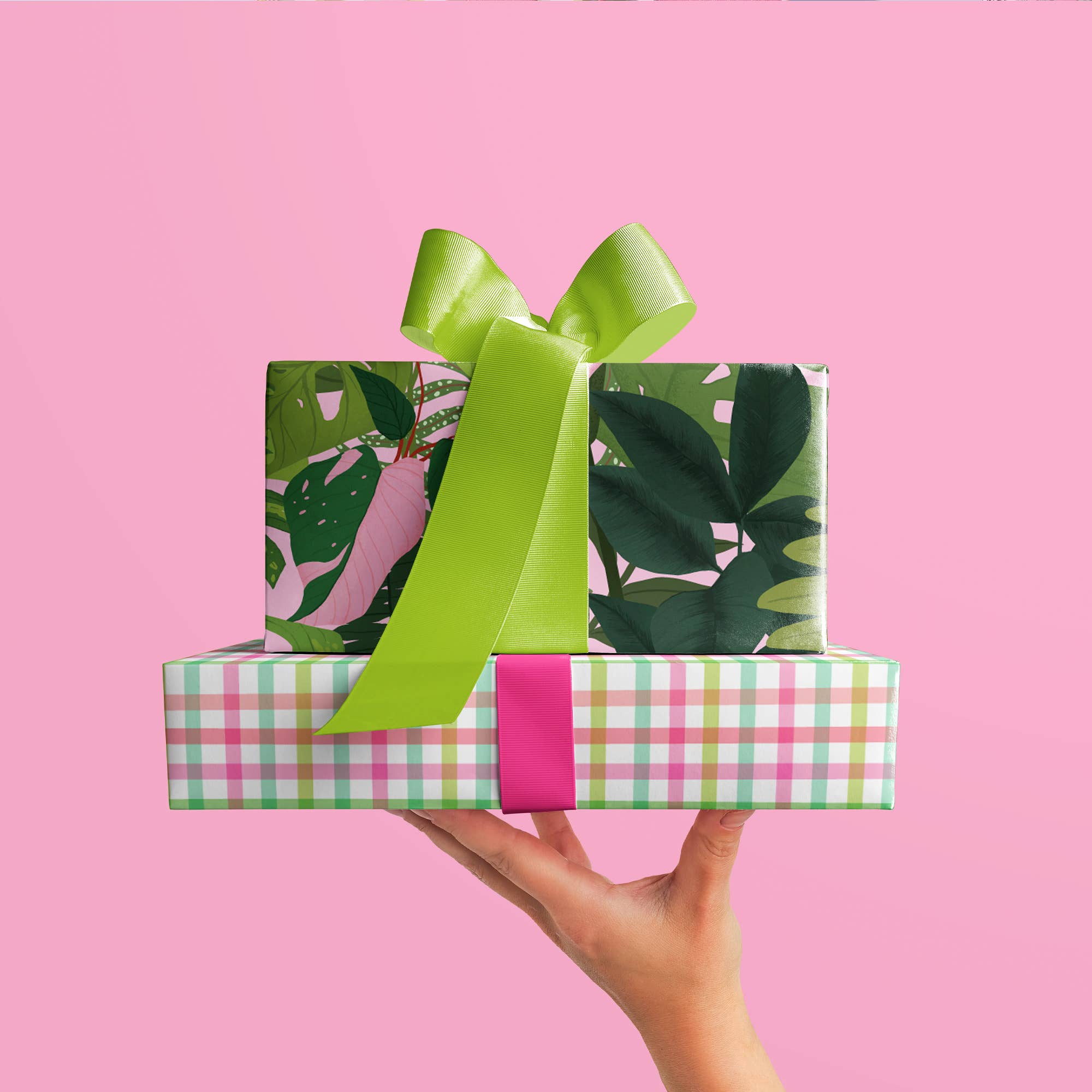 Oh So Daisy – wholesale Flat wrap – COTTAGECORE CHECK GINGHAM GIFT WRAP SHEET4