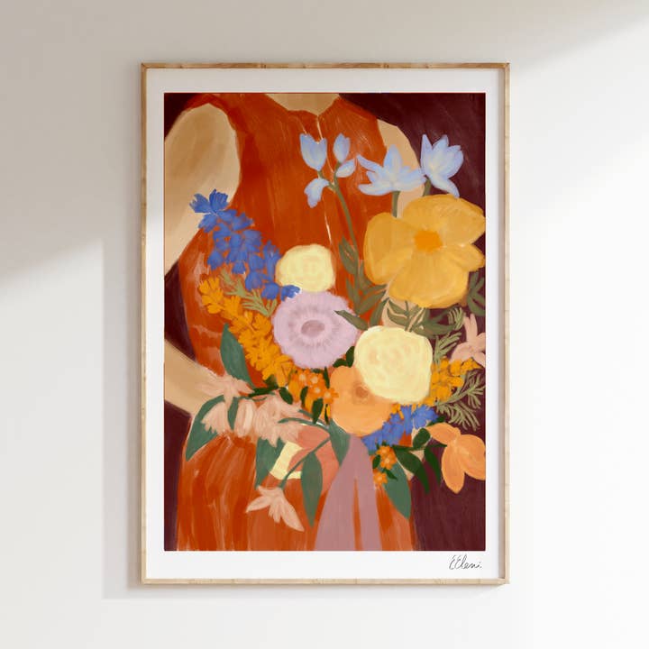 Autumn Bouquet Art Print | Floral Wall Decor for wholesale by Elsa Eleni