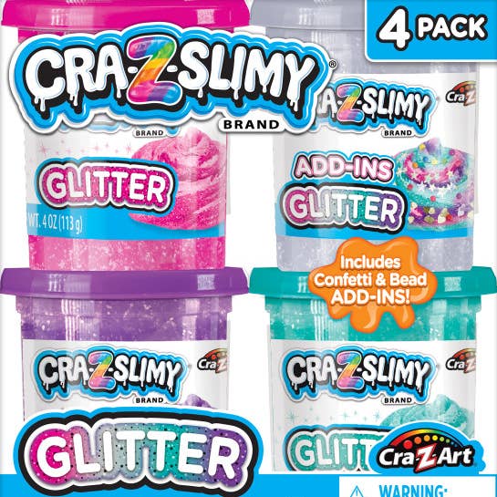 Cra-Z-Slimy Glitter 4ct for wholesale by Cra-Z-Art
