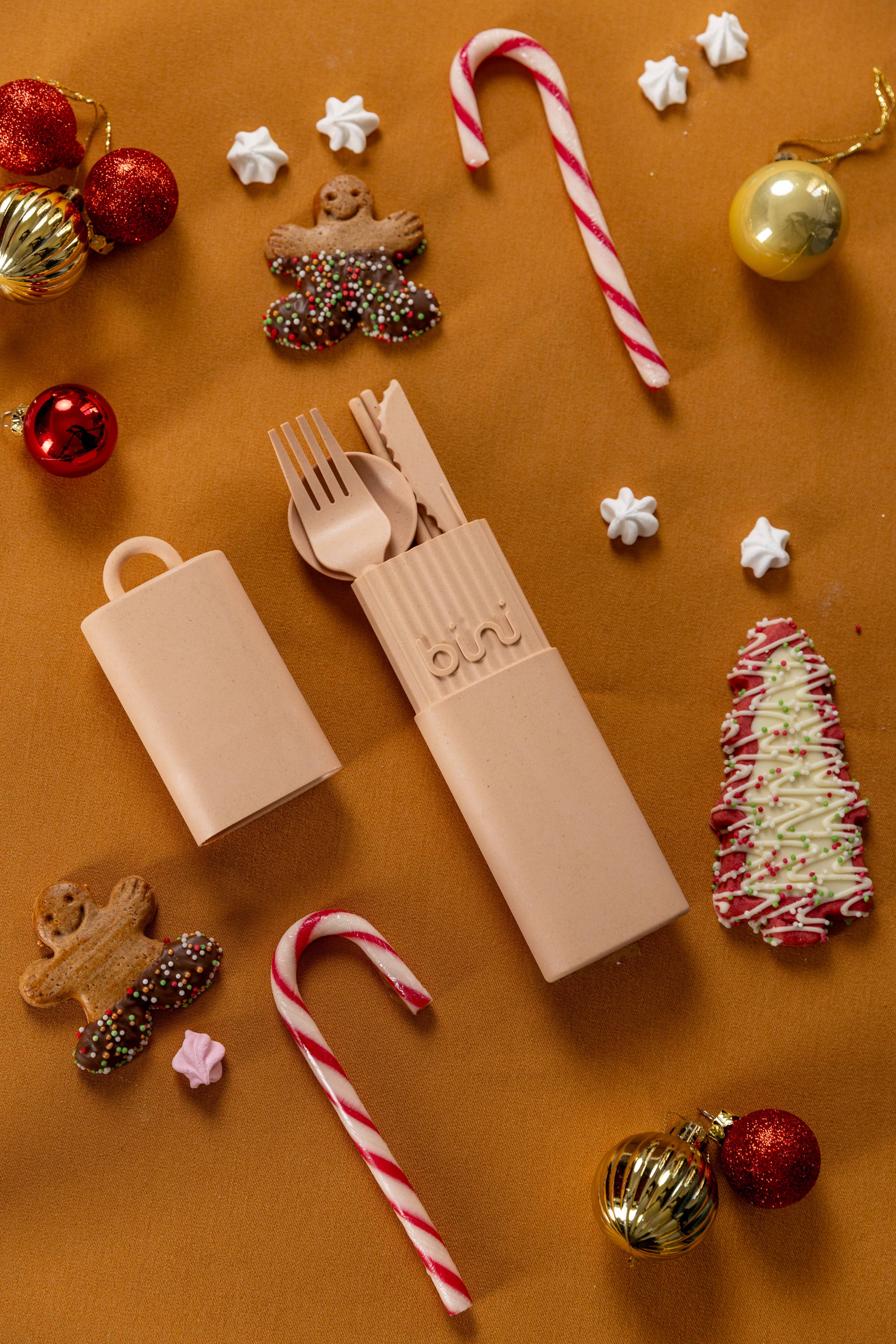 Bini - Wholesale Assorted Cutlery Set - Bini Nude - Biobased reusable and nomadic cutlery