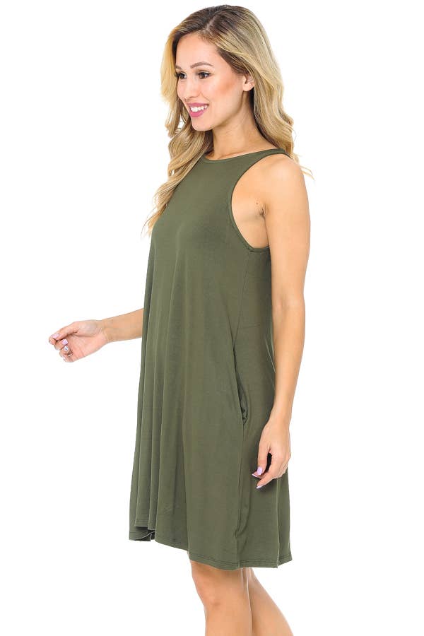 Burgundy Apparel - Wholesale Dress - Women's - TANK DRESS WITH POCKETS6