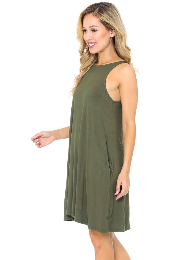 Burgundy Apparel - Wholesale Dress - Women's - TANK DRESS WITH POCKETS6