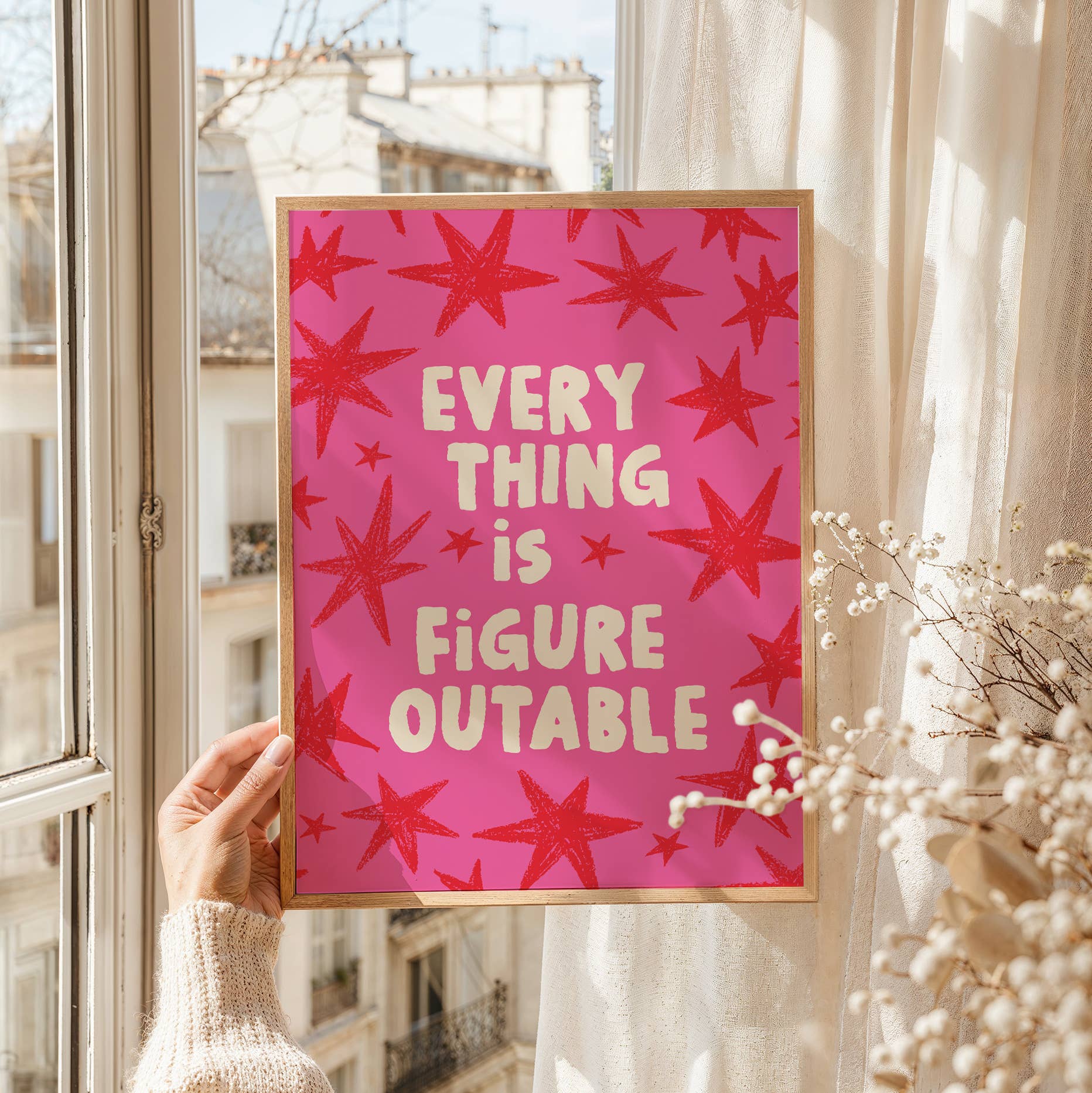 April Lane Art - Wholesale Art Print - Everything is Figureoutable Hot Pink Red Print3
