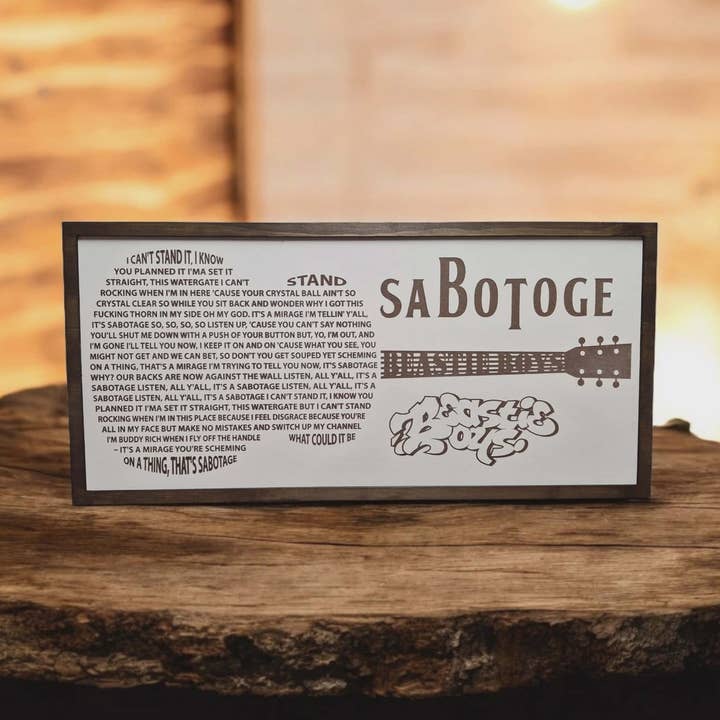 Beastie Boys, hip hop, rock, lyrics, bar sign, man cave, fun for wholesale by Crates Etc