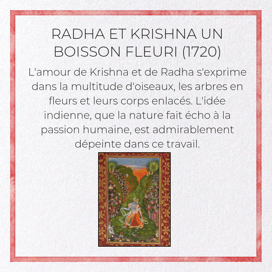 Ezen Trade - Wholesale Everyday Greeting Card - RADHA ET KRISHNA UN BOISSON FLEURI (1720): Painting Greeting Card3