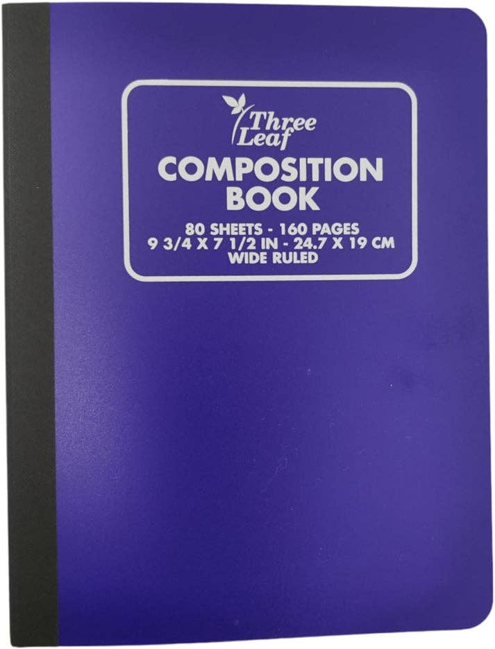 Three Leaf Products - Vente Cahiers - Cahier de composition à couverture poly couleur de 80 feuilles, WR (lot de 24)4