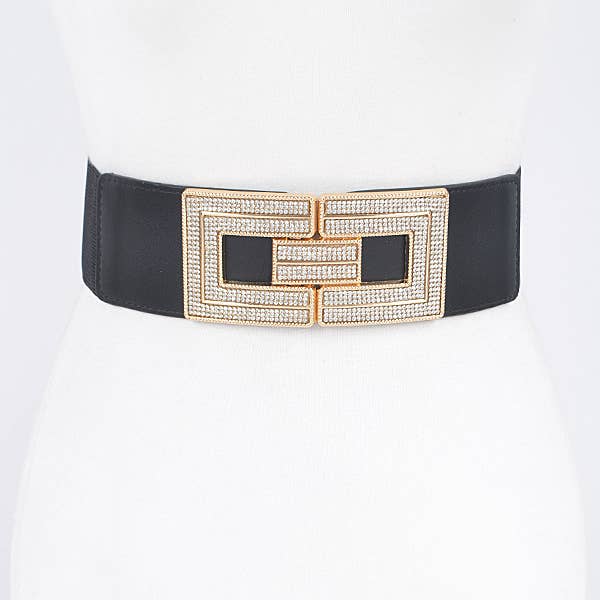 Shop Neighbors - Wholesale Belt - Women's - Rhinestone Buckles Plus Size Elastic Belt1
