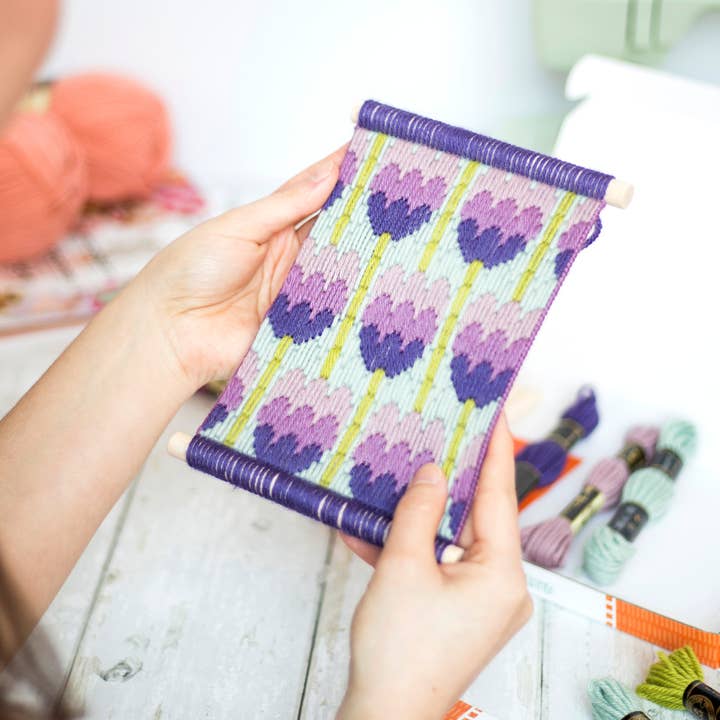 Oh Sew Bootiful – wholesale Embroidery/cross-stitch supplies – Floral Bargello Kits, Tulips Wall Hanging, Easy Tapestry Kit2