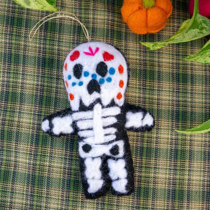 Friendsheep - Wholesale Ornament - Miguel The Skeleton Eco Wool Ornament2