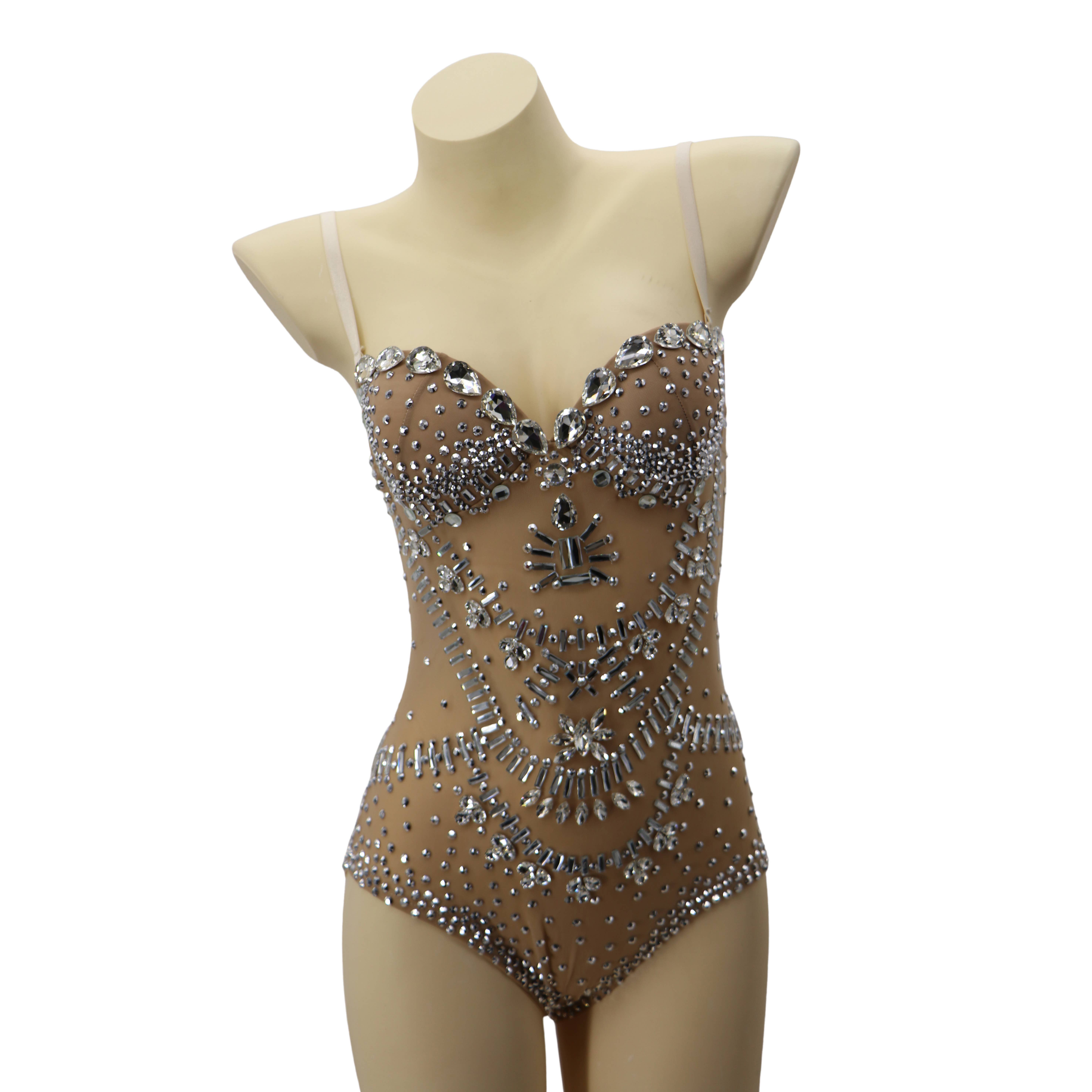 sexy rhinestone bodysuit