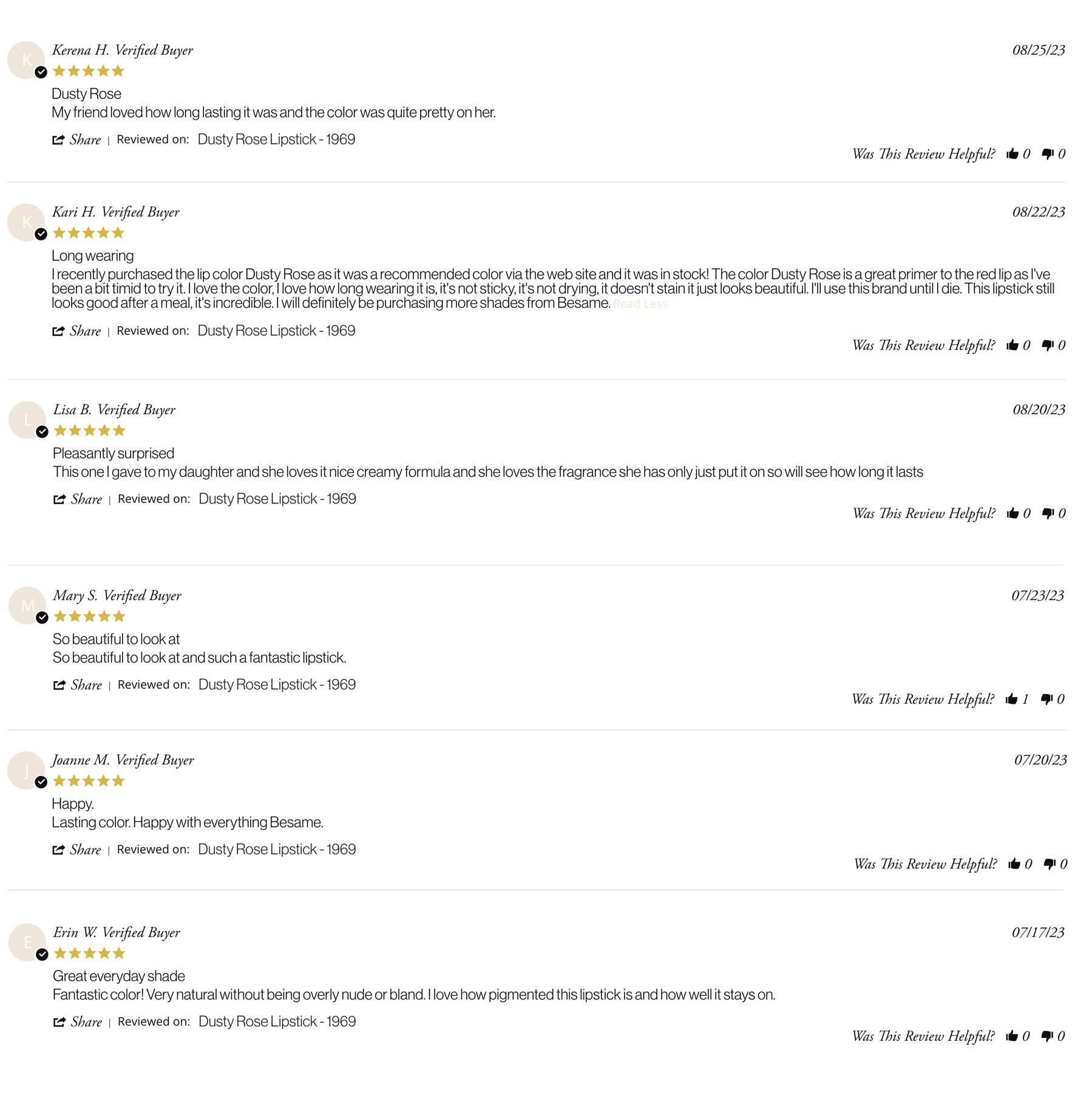 Besame Cosmetics Inc – wholesale Läppstift – Dammig ros - 19691