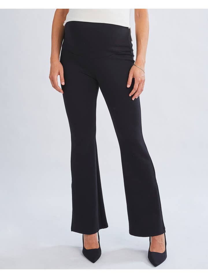 Angel Maternity – wholesale Byxor/Leggings - Mamma – Danna Mammabyxor Svarta Med Utsvängda Ben