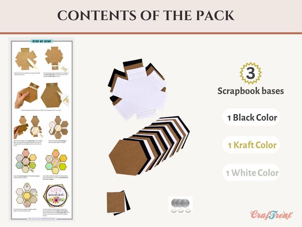 CrafTreat - Wholesale Scrapbook - Craftreat Scrapbook Blank Quick Folio - Hexagon Fold out1