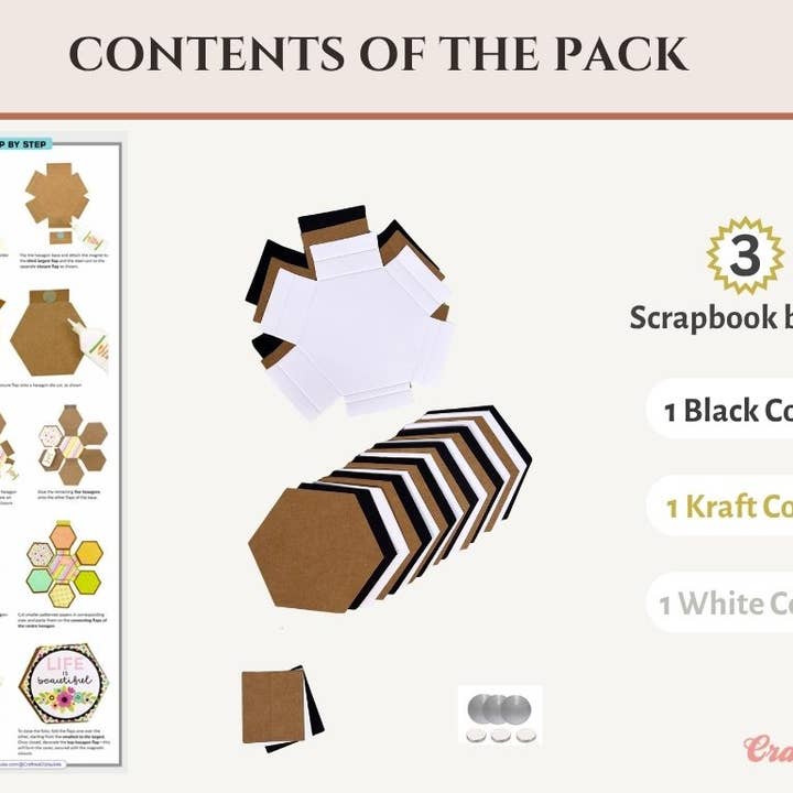 CrafTreat - Wholesale Scrapbook - Craftreat Scrapbook Blank Quick Folio - Hexagon Fold out1