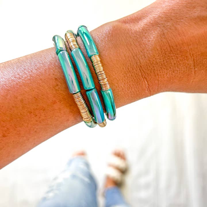 Savvy Bling - Wholesale Beaded Bracelet - Metallic Tube Bracelets32