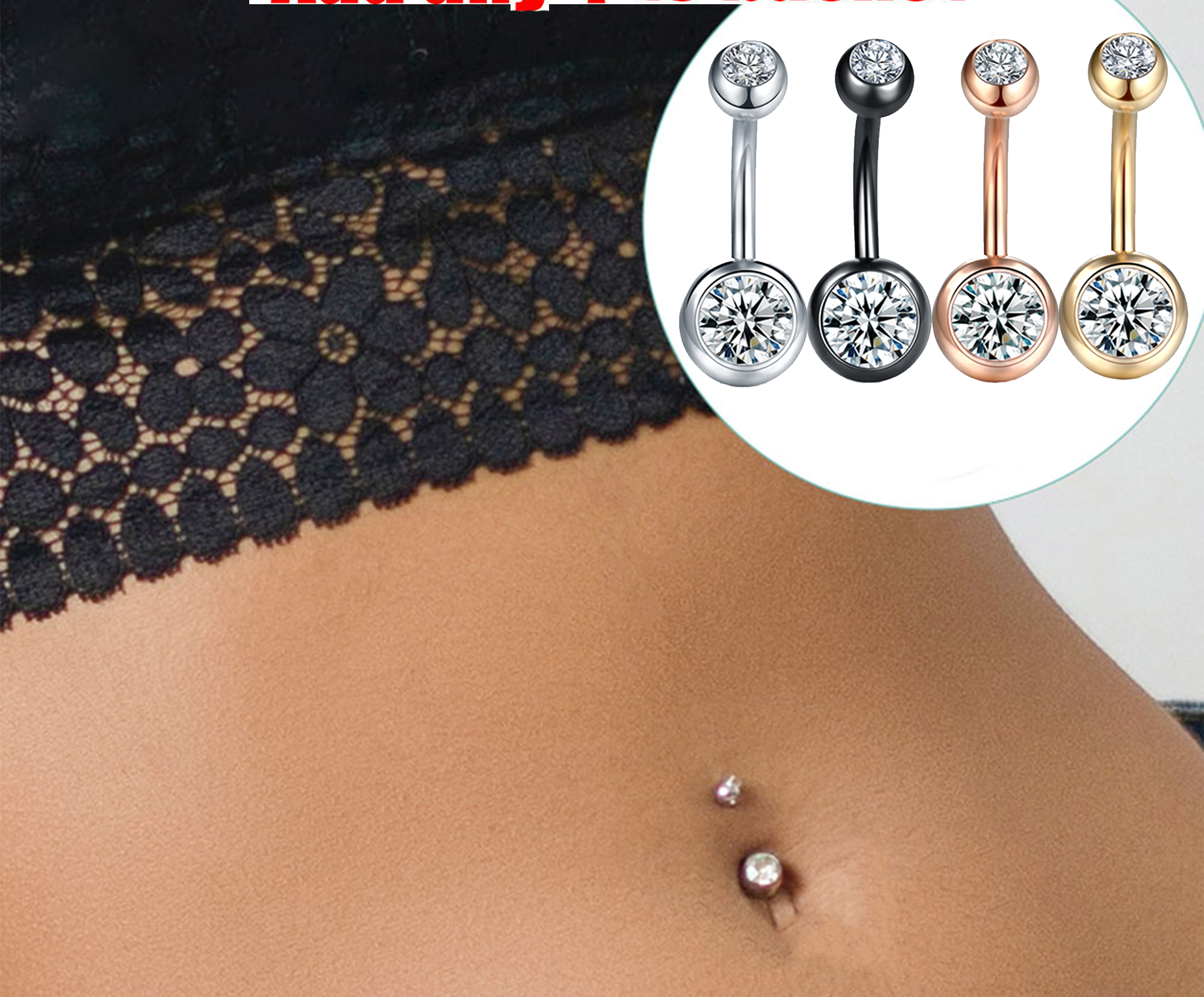 Gemscape UK - Wholesale Single Earring - Simple Piercing Jewellery: Body Piercing with rhinestones23
