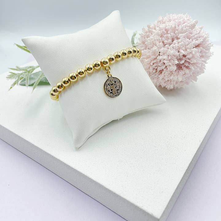 Saint Benedict Medal Hanging Pendant Bracelet for wholesale by Cherie by Cherie