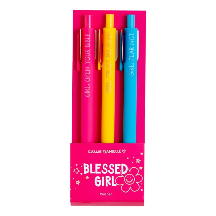 Blessed Girl Pen Set - Girl Open Your Bible Collaboration for wholesale by Callie Danielle