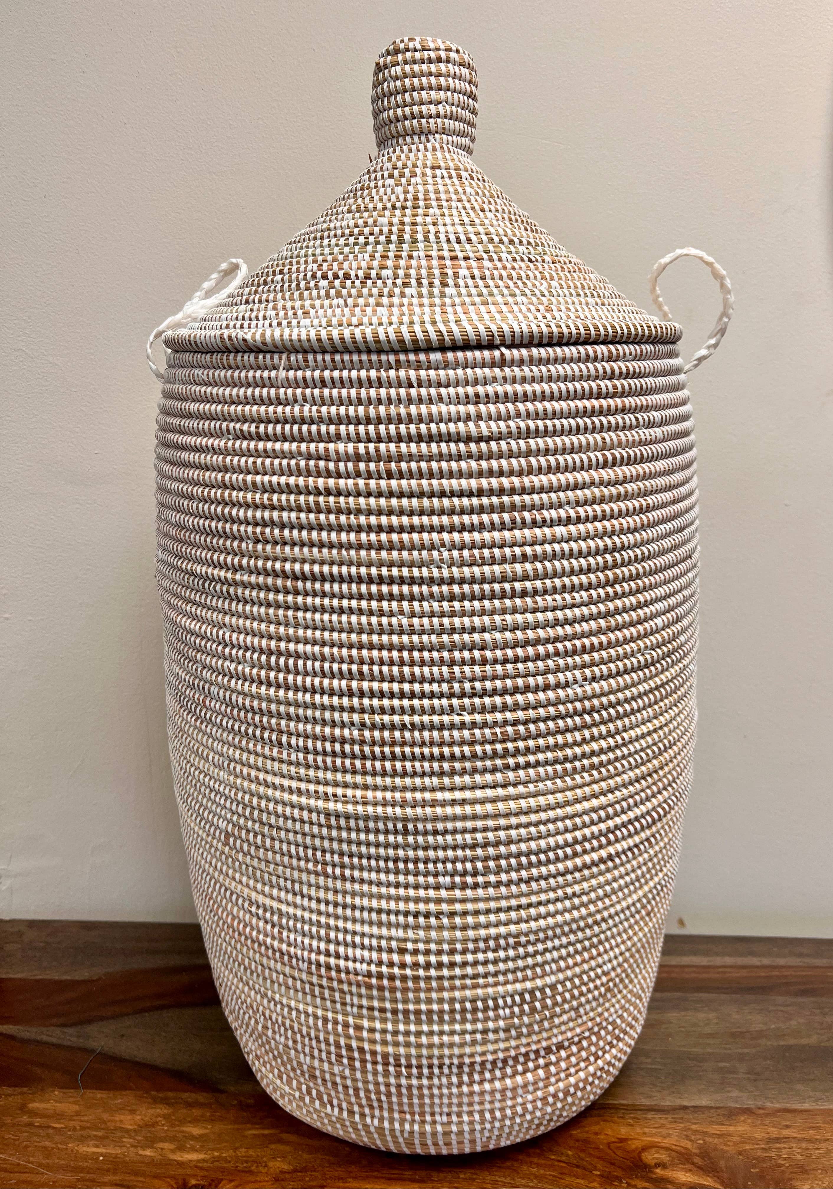 Gitzell FairTrade - Wholesale Laundry Hamper - Lidded Sweetgrass Laundry Hamper3