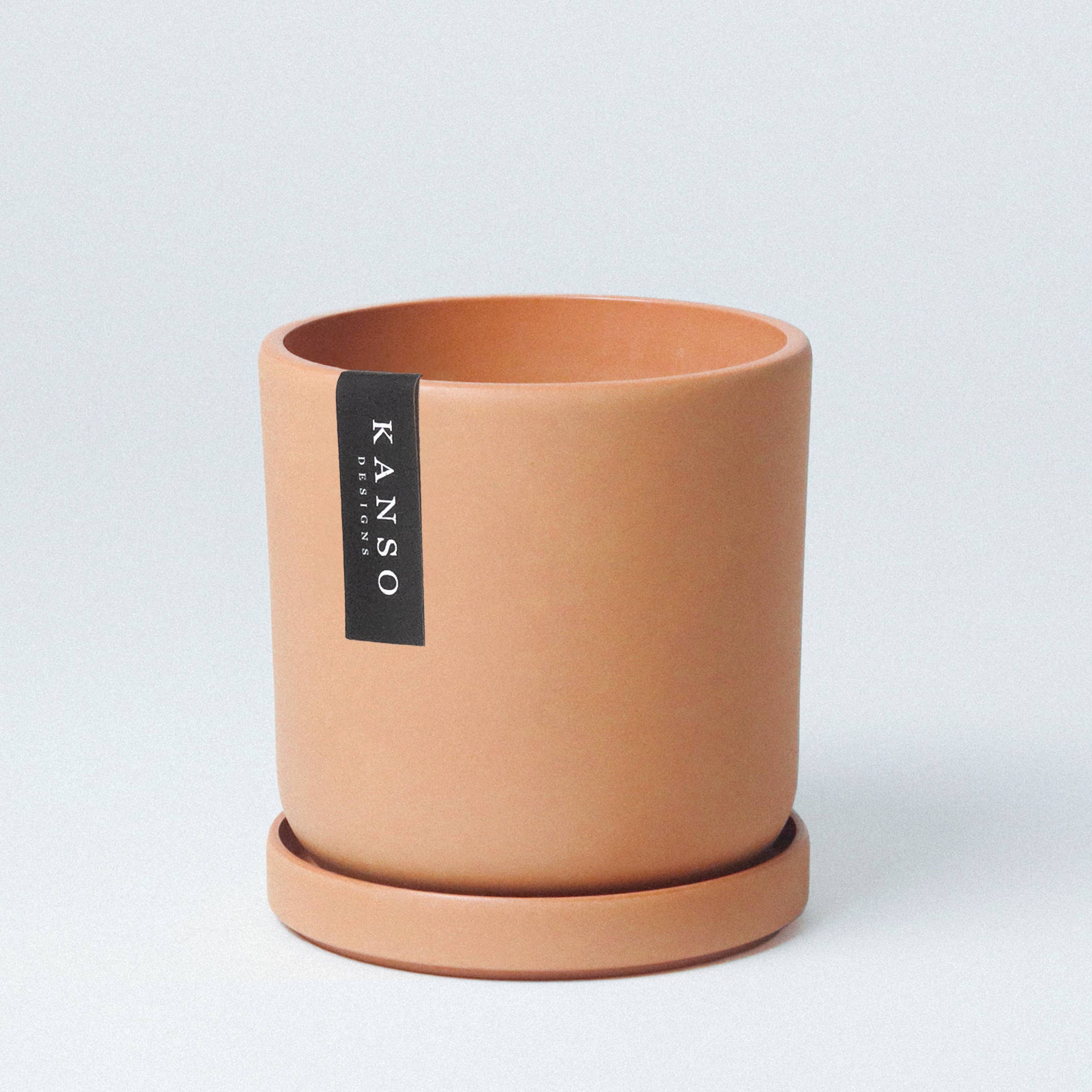 Kanso Designs - Vente Pot - Jardinières et soucoupes à graines de moutarde et en argile saupoudrée de 7 et 4 pouces 3