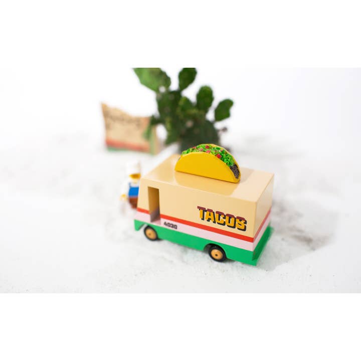 Little Concepts Distribution Ltd - Wholesale Toy Car/Truck - Kids - Candyvan - Taco Van - Wooden Diecast Toy Car Candylab5