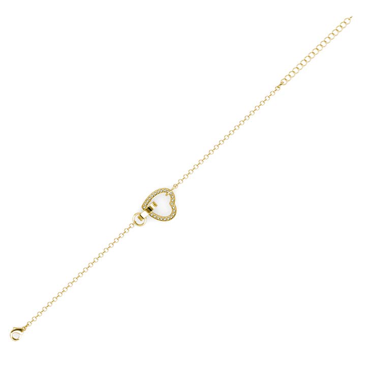 CARALI / MYC Paris - Vente Bracelets à breloques/pendentifs - Bracelet Locked Heart - Doré et Cristal