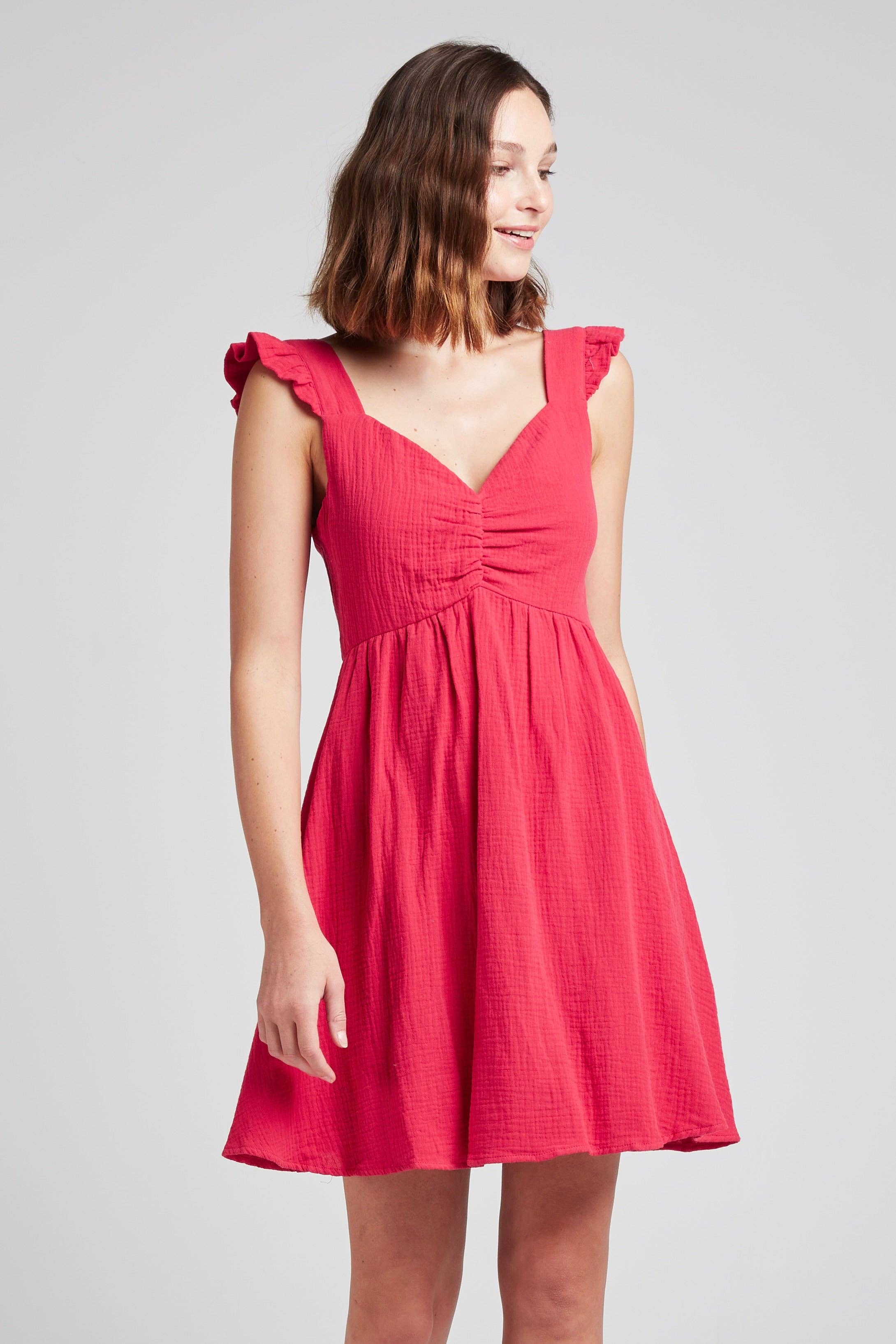 Andy & Lucy - Wholesale Dress - Women's - LILYAN - Ruffled cotton gauze dress6