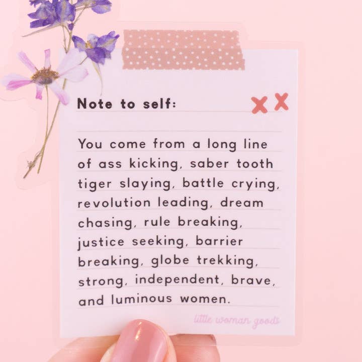 Motivational Tiger Vinyl Sticker- Note to Self for wholesale by Little Woman Goods