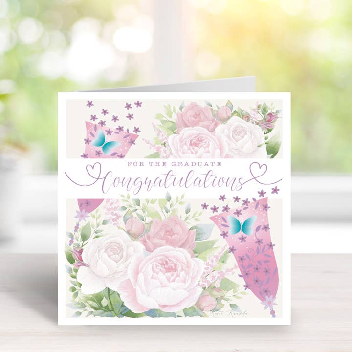 Rosenheart - Wholesale Graduation Card - Calligraphy with Flowers Graduate Card1
