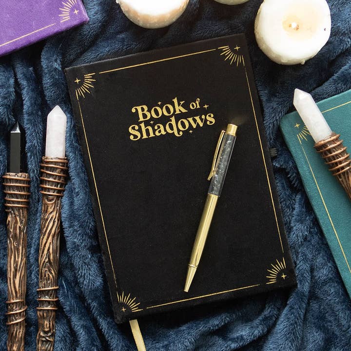 Something Different Wholesale - Wholesale Journal/Diary - Book of Shadows Journal with Black Obsidian Crystal Pen