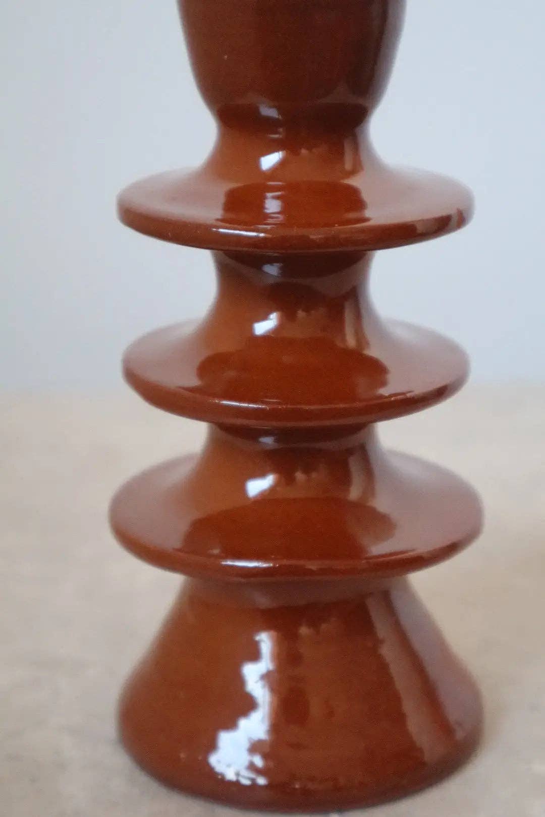 Néda - Wholesale Candle Holder - Handmade Colorful Brown Ceramic Candle Holders3