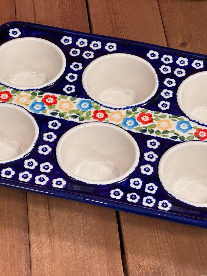 Muffin Pan, Zaklady - Botanical Gardens for wholesale by Music City Polish Pottery