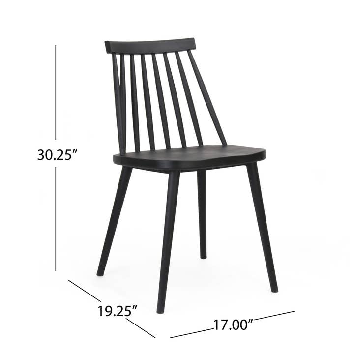 Farmhouse Spindle Back Dining Chairs, Set of 2, Black for wholesale on Faire