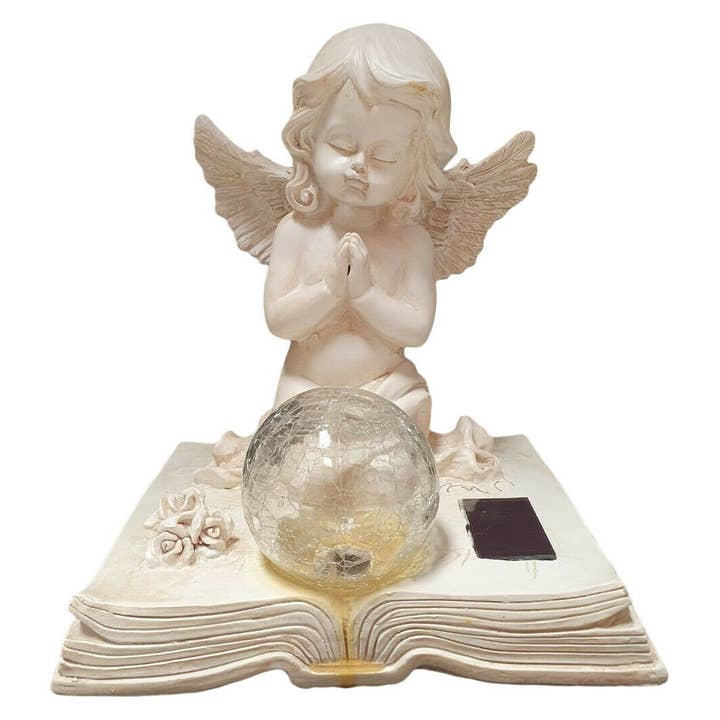 KP Kool Products - Vendita all'ingrosso Statuette decorative - Statuetta di angelo che prega con luce solare