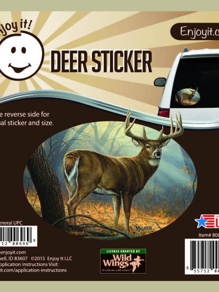 Whitetail Deer Full Scene Color Car Sticker for wholesale by Enjoy It LLC