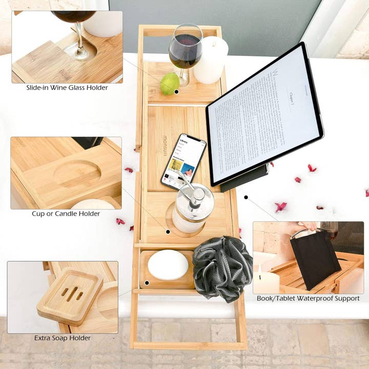 Monsuri - Wholesale Bath Caddy - Bamboo Bath Caddy2