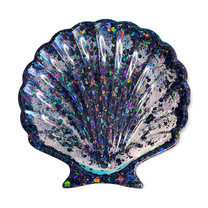 Decorative glitter Seashell Plate - Black for wholesale by Somin