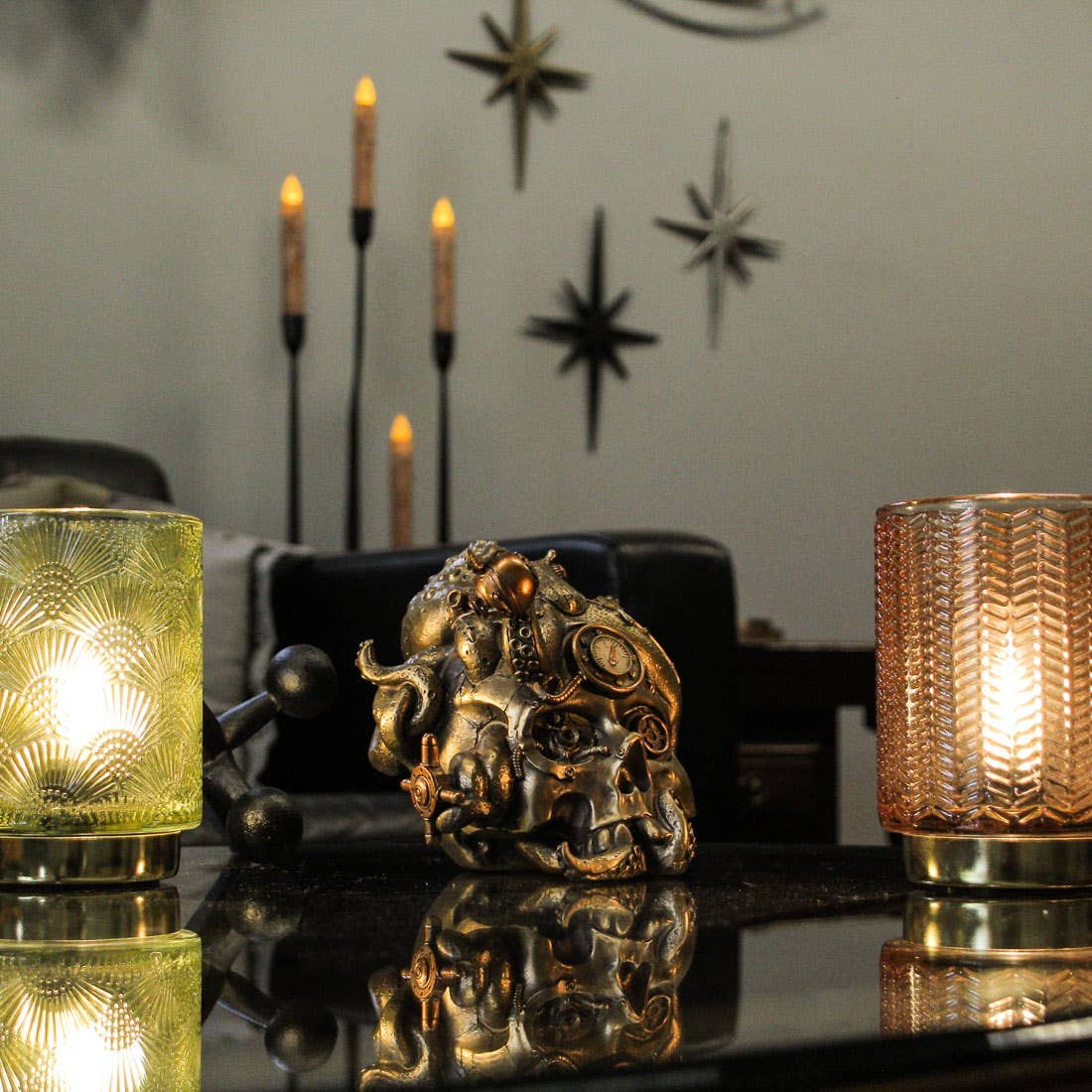 Zeckos - Wholesale Decorative Figurine - Abyssal Bones Steampunk Mechanical Octopus On Skull Statue3