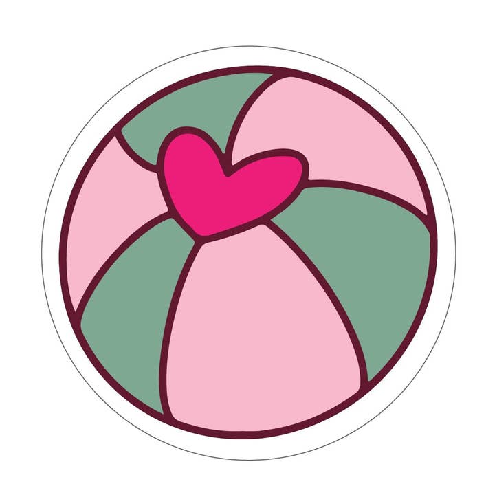 Beach Ball vattentät vinyl klistermärke, 3 ”x3" för wholesale av Embellish Bar