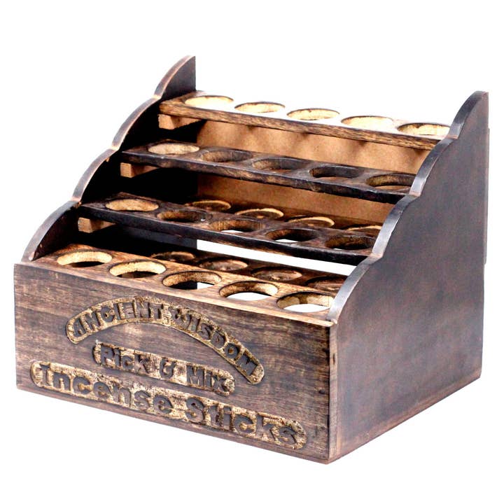 Ancient Wisdom - Wholesale Retailer Display Stand/Case - P&M Incense Mango Wood Display Stand