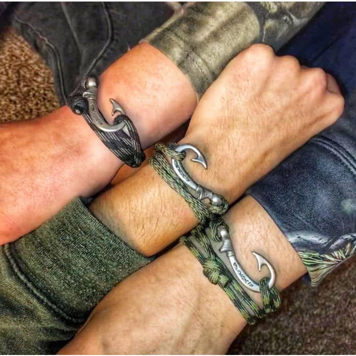 Chasing Fin - Wholesale Woven/Braided Bracelet - Digital Camo Fish Hook Bracelet | Anklet4